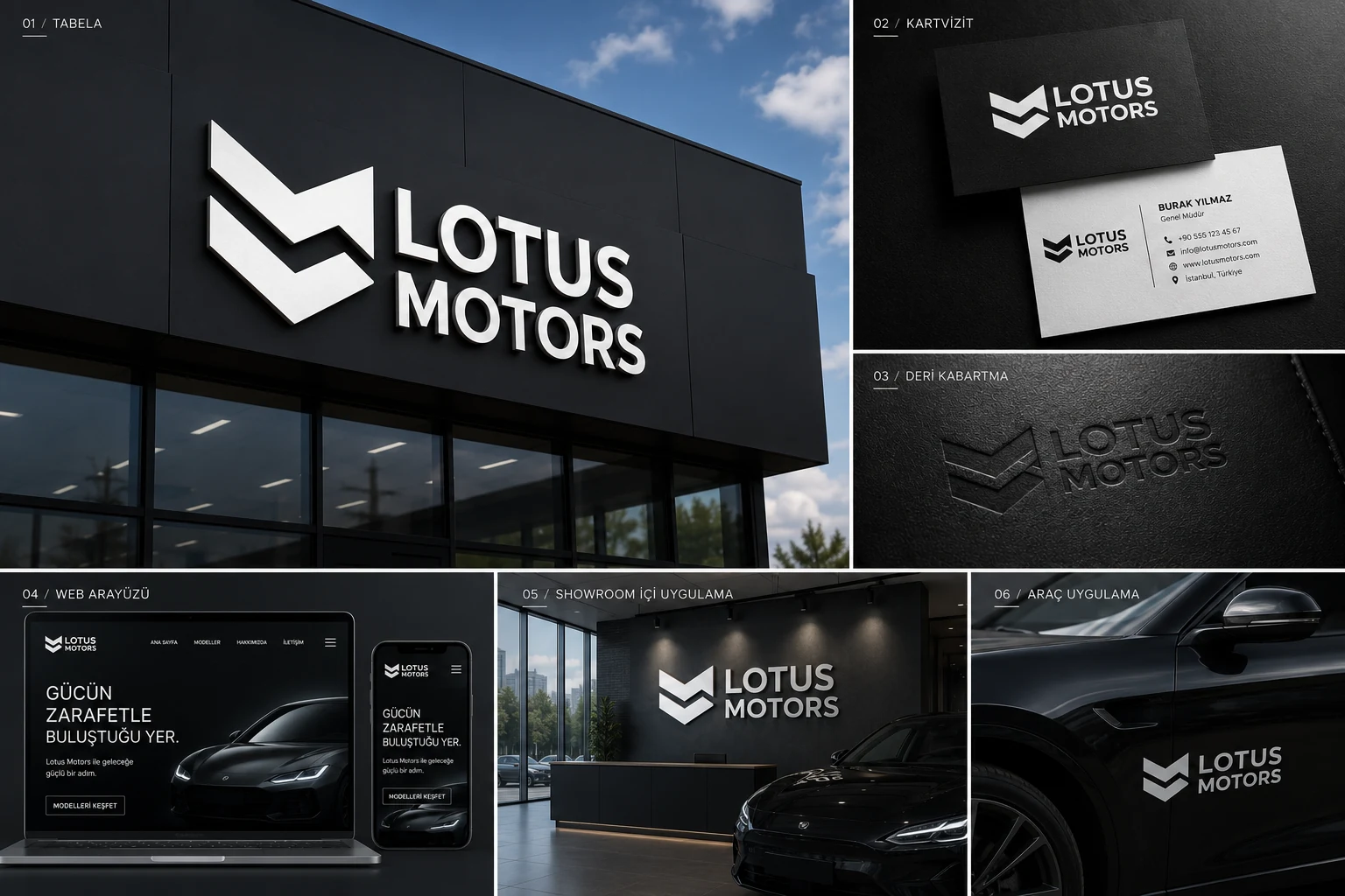 Lotus Motors kurumsal kimlik çalışması